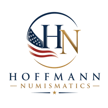 Logo von Hoffmann Numismatics mit Monogramm H und N und dem Schriftzug Hoffmann Numismatics